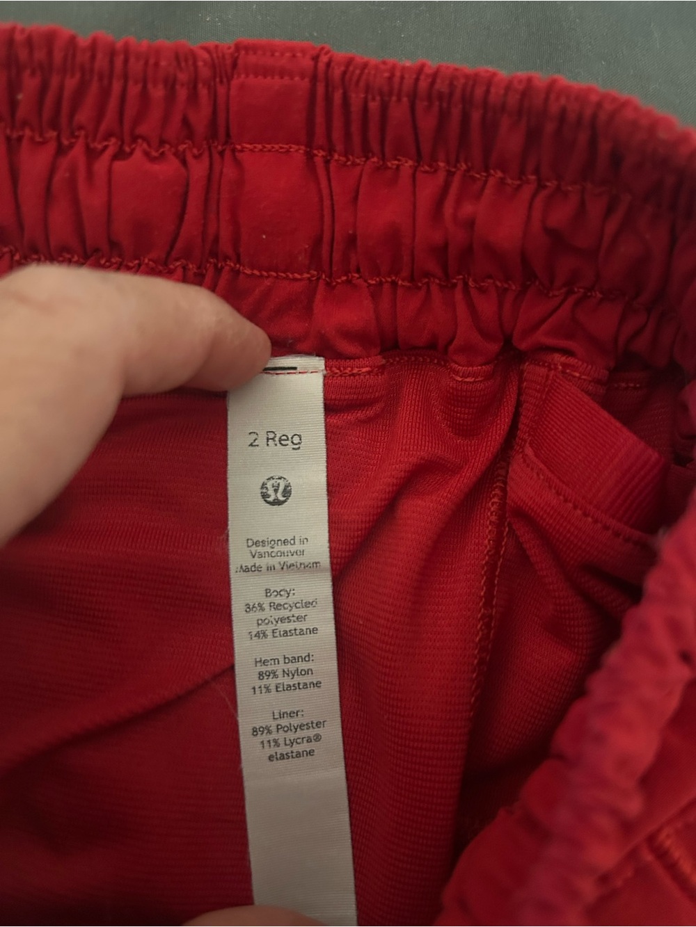 Lululemon Red “Hottie” shorts SIZE  2R Shorts with Elastic Waist - Picture 4 of 4